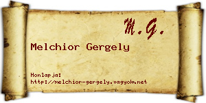Melchior Gergely névjegykártya